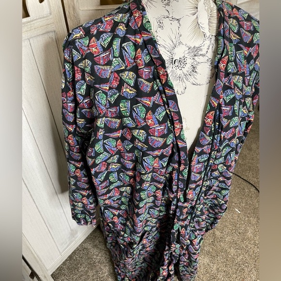 Vintage Cotton Nautical Sailboat Robe Sailing 80’s One Size Multicolor - Picture 1 of 4